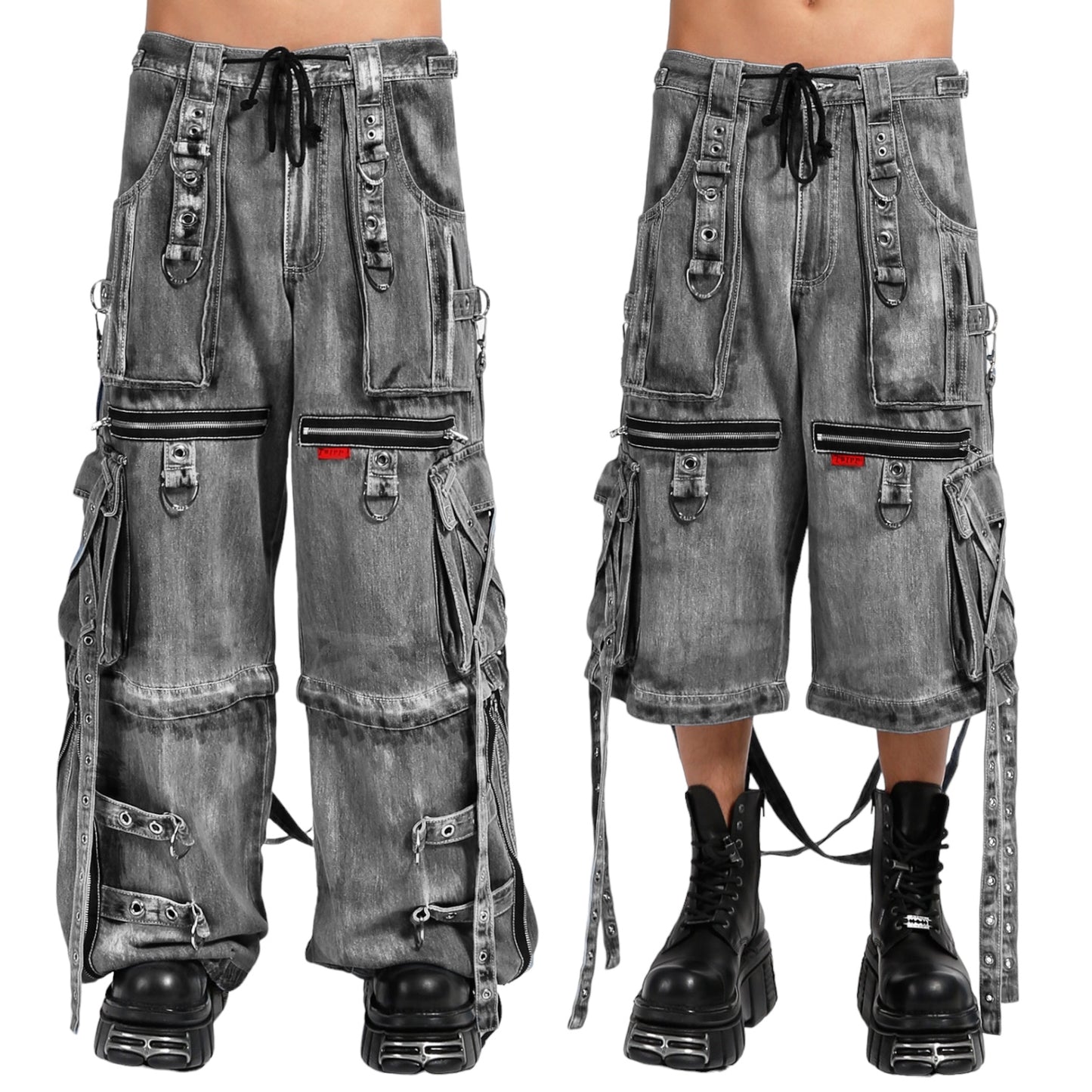 【TRIPP NYC】ワイドカーゴパンツ*X-STRAP PANT FOG WASH BLACK DENIM(JM7144MB)