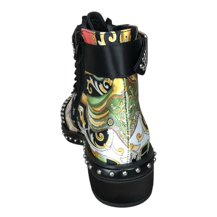 【JEFFREY CAMPBELL】コラージュ風レースアップブーツ-35(22.5-23cm)*FJF3978