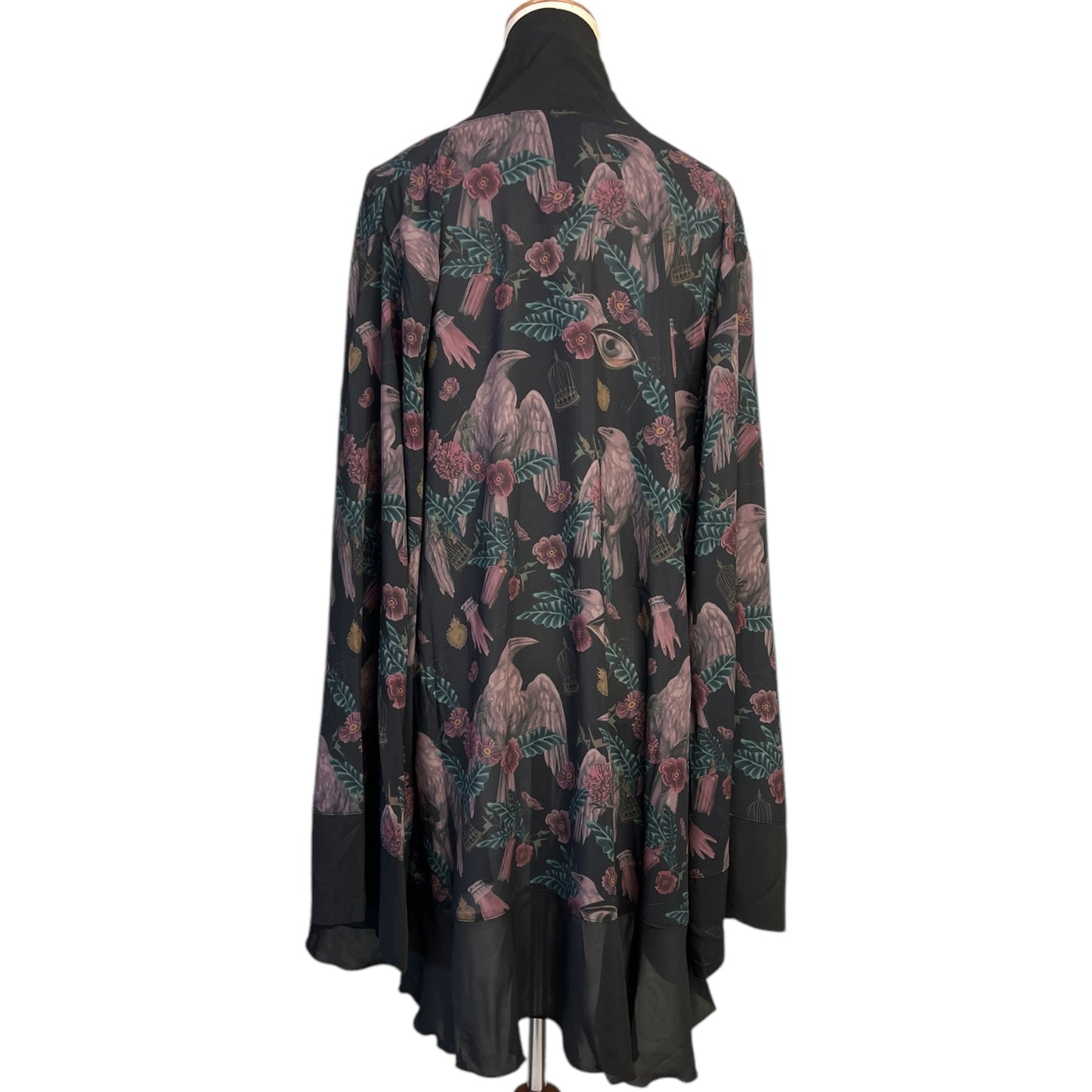 【KILL STAR】CORAX KIMONO*コラージュプリント着物風前開きカーディガン