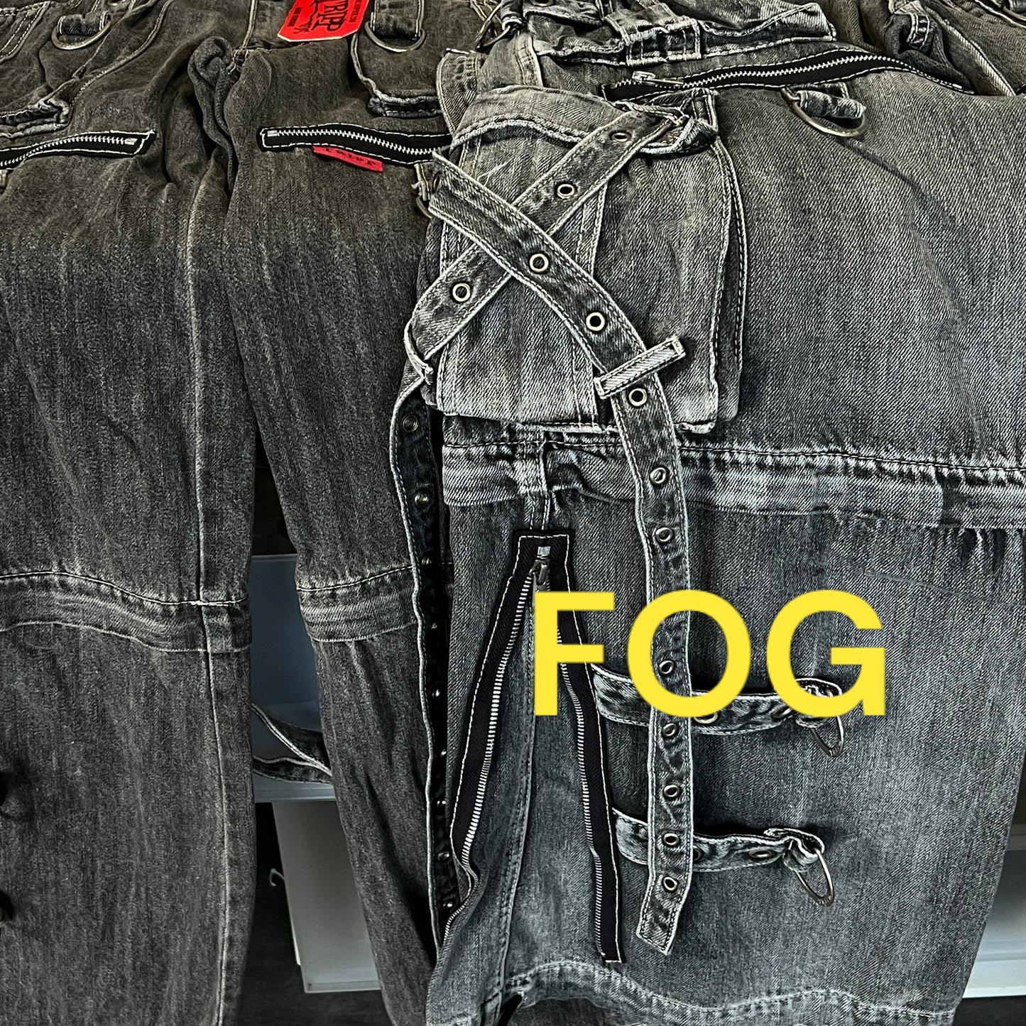 【TRIPP NYC】ワイドカーゴパンツ*X-STRAP PANT FOG WASH BLACK DENIM(JM7144MB)
