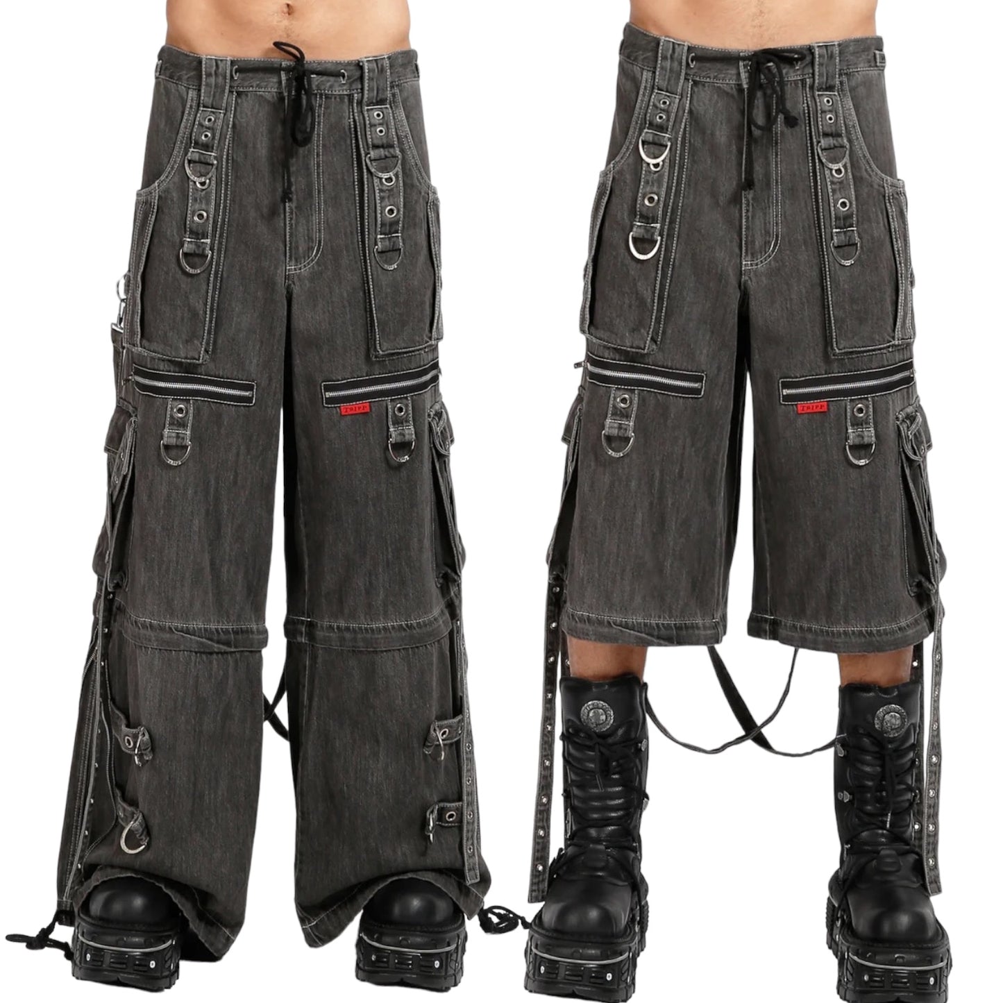 【TRIPP NYC】ワイドカーゴパンツ*X-STRAP PANT BLACK DENIM(JM7144M)