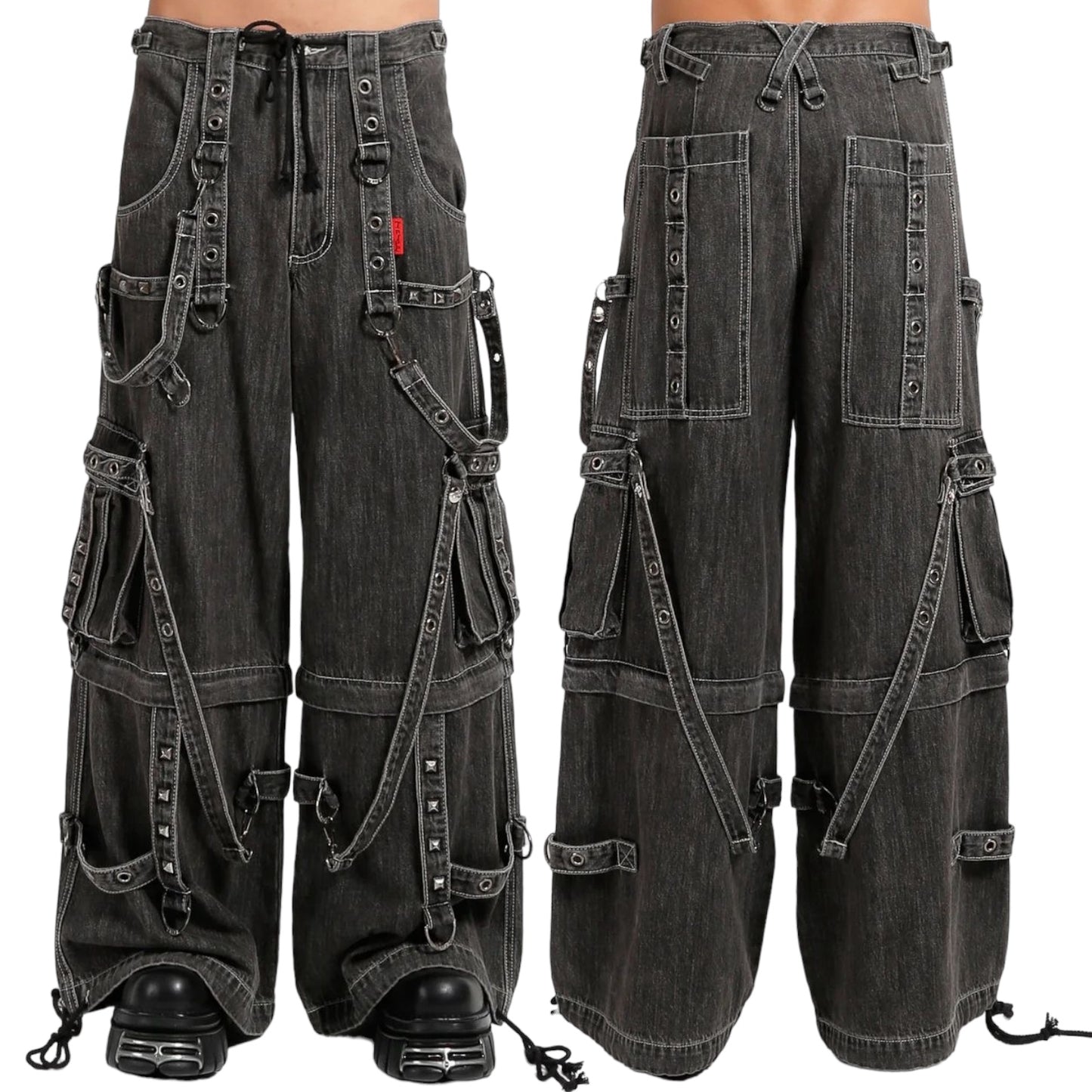 【TRIPP NYC】ワイドカーゴパンツ*DENIM STRAP PANT BLACK(JM7117M)