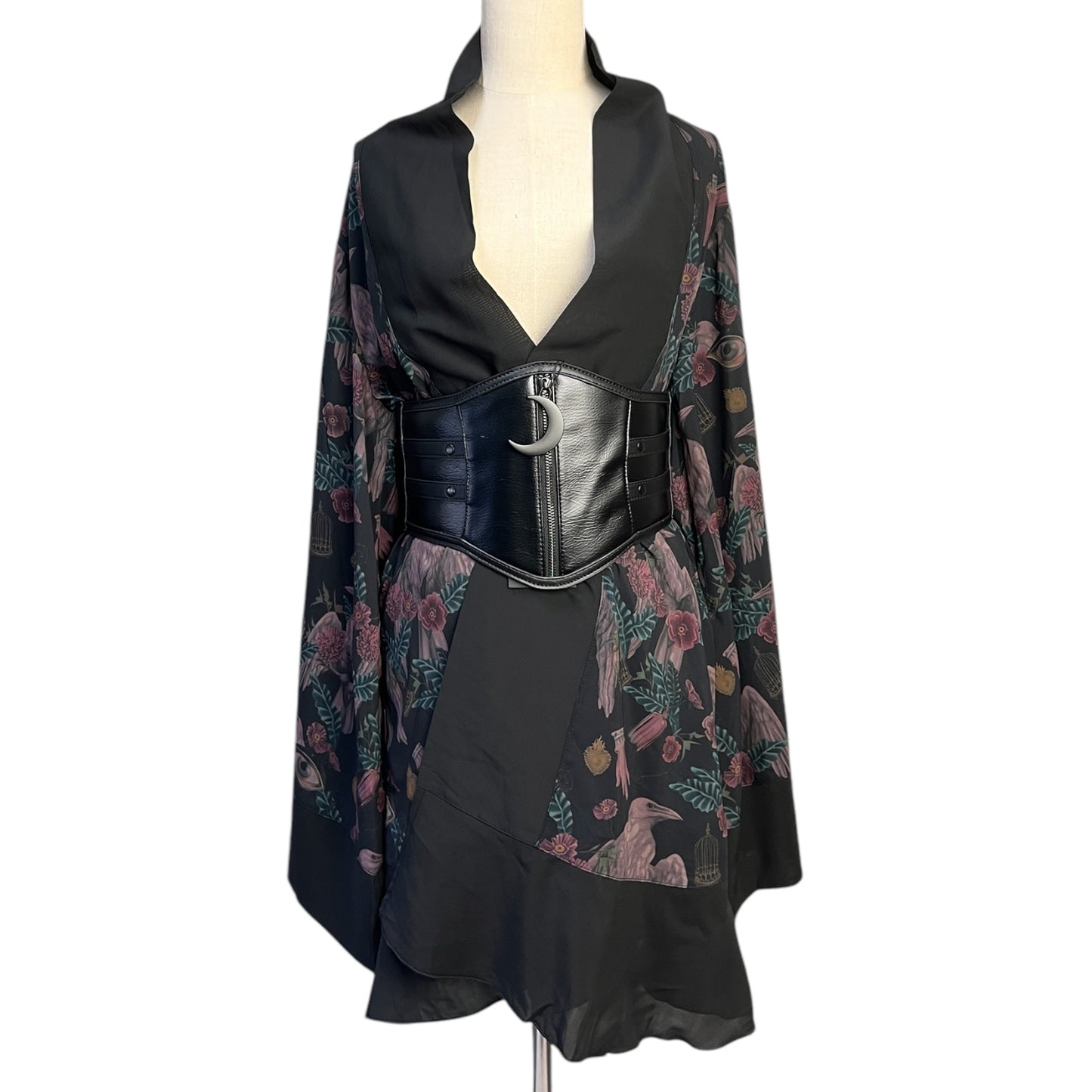 【KILL STAR】CORAX KIMONO*コラージュプリント着物風前開きカーディガン