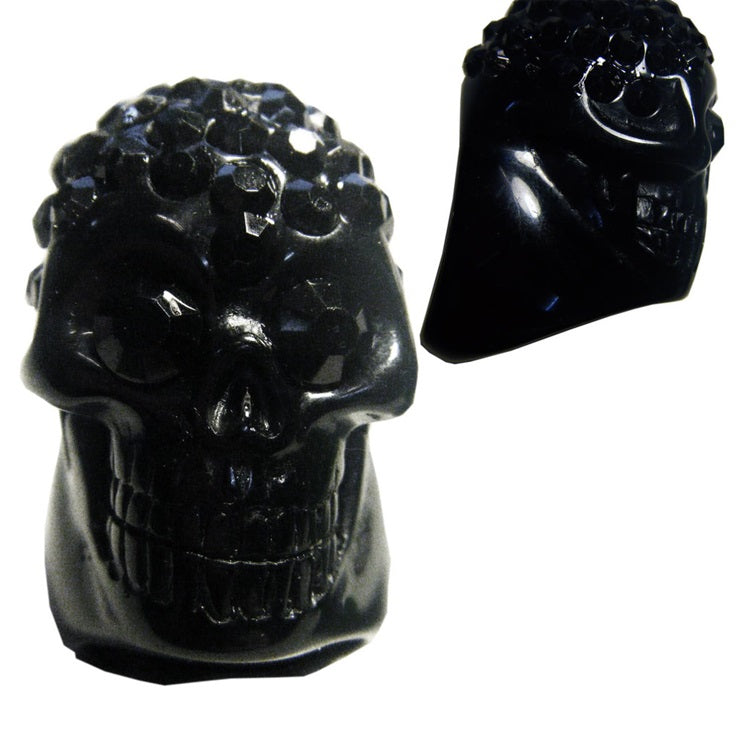 rhinestone skull ring