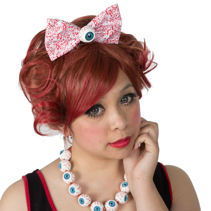 Eyeball BIG Bow Hair Slide