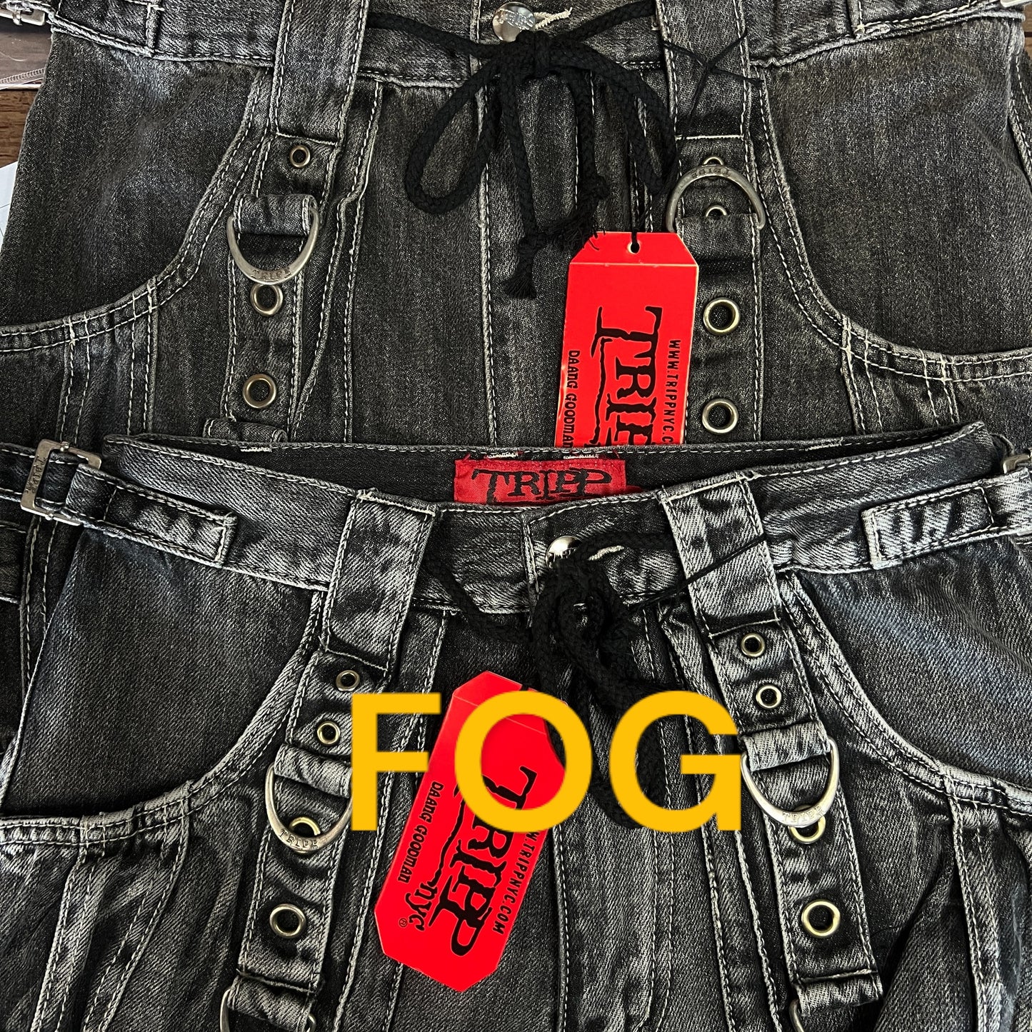 【TRIPP NYC】ワイドカーゴパンツ*X-STRAP PANT BLACK DENIM(JM7144M)