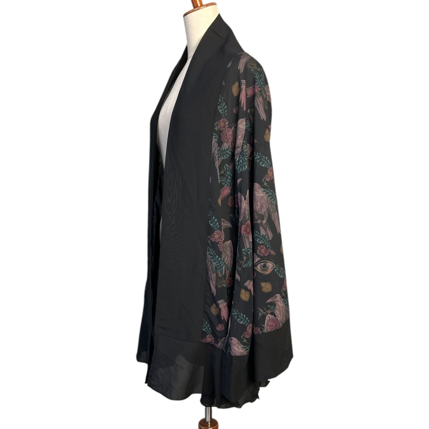 【KILL STAR】CORAX KIMONO*コラージュプリント着物風前開きカーディガン