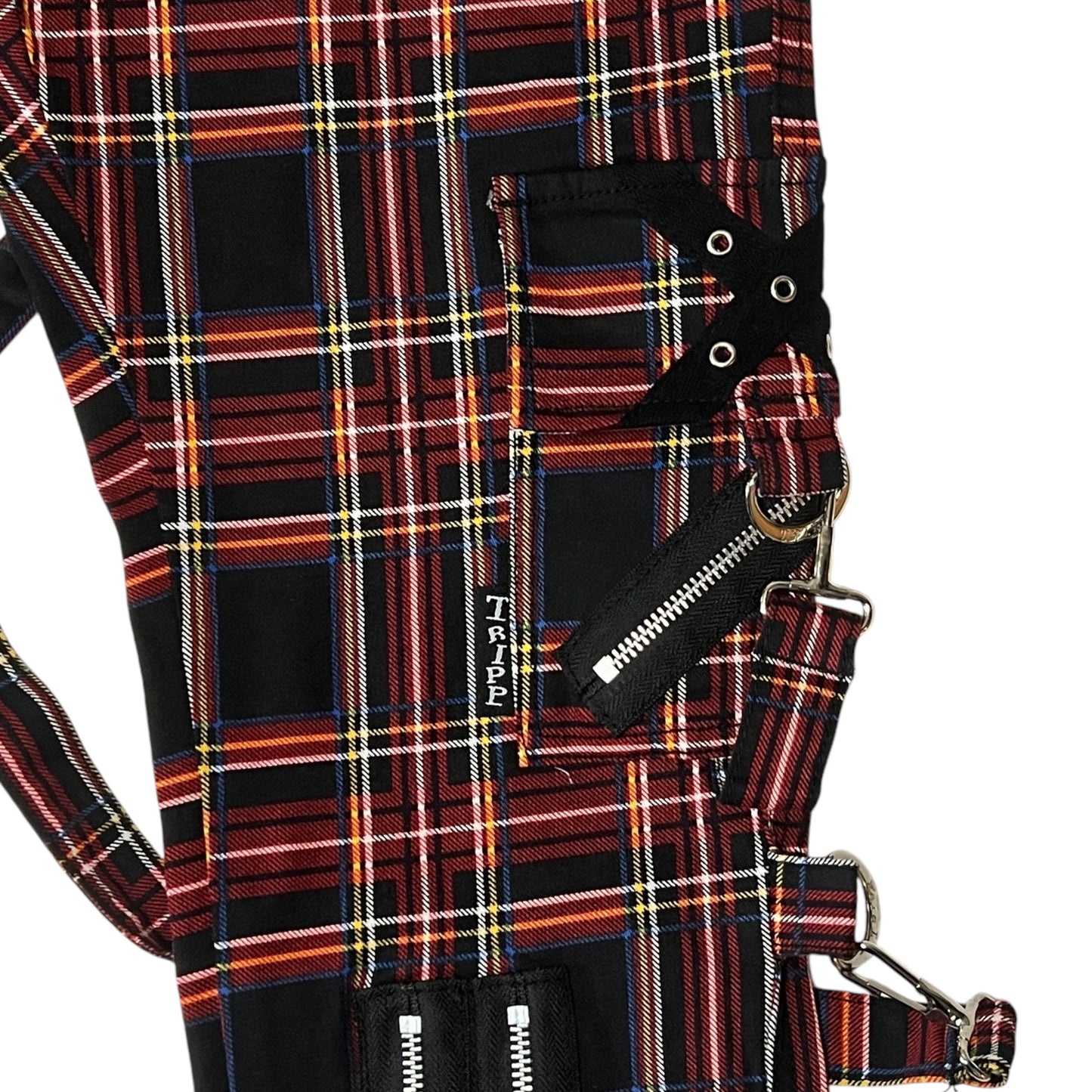 【TRIPP NYC】タータンチェックボンデージパンツ*CLASSIC SLIM LEG BONDAGE PANT BLACK PLAID(IS674MP)