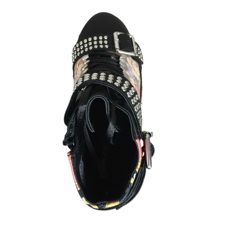 【JEFFREY CAMPBELL】コラージュ風レースアップブーツ-35(22.5-23cm)*FJF3978