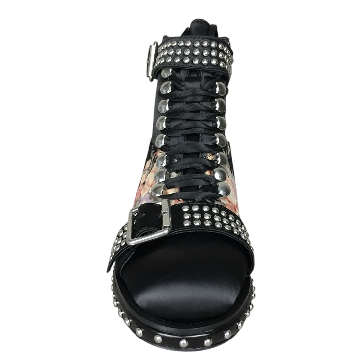 【JEFFREY CAMPBELL】コラージュ風レースアップブーツ-35(22.5-23cm)*FJF3978