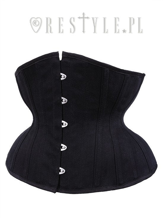 【RESTYLE】CU7 ブラックコットン 砂時計型アンダーバストコルセット【取寄】