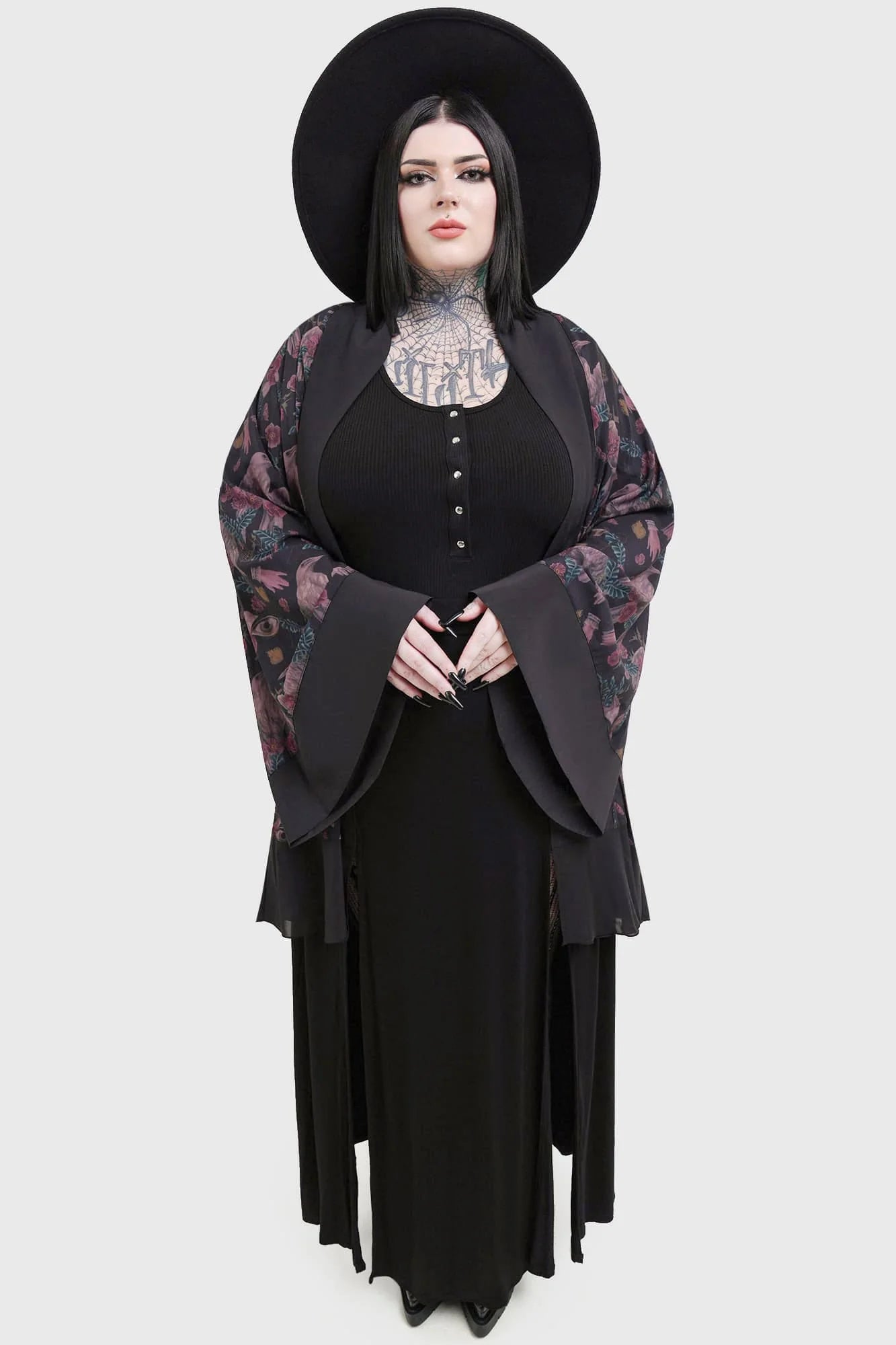 【KILL STAR】CORAX KIMONO*コラージュプリント着物風前開きカーディガン