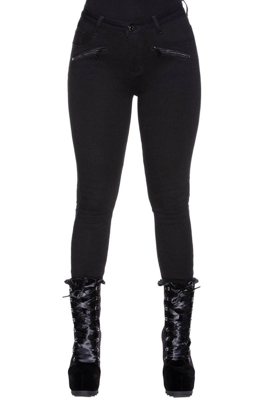 【KILL STAR】CROSSROAD JEANS*クロスパッチジーンズ-SIZE:L