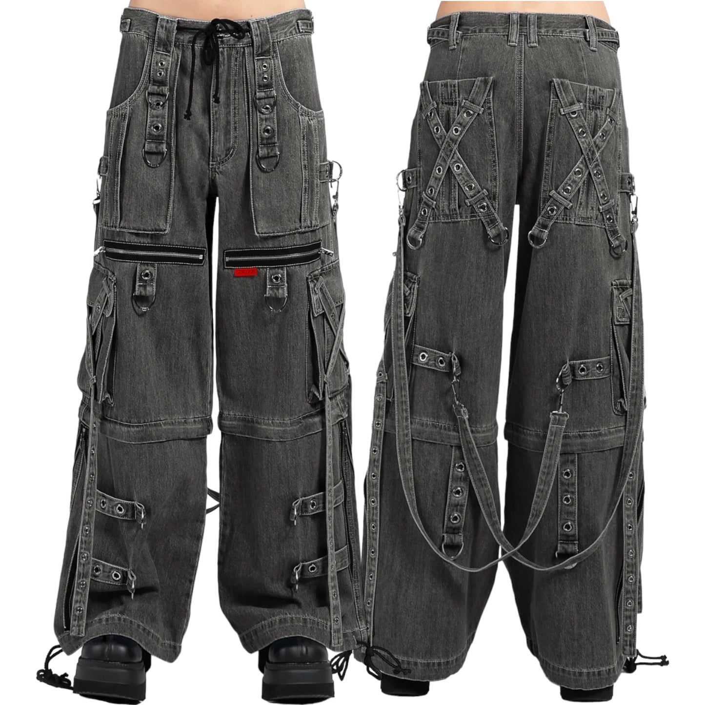 【TRIPP NYC】ワイドカーゴパンツ*X-STRAP PANT BLACK DENIM(JM7144M)