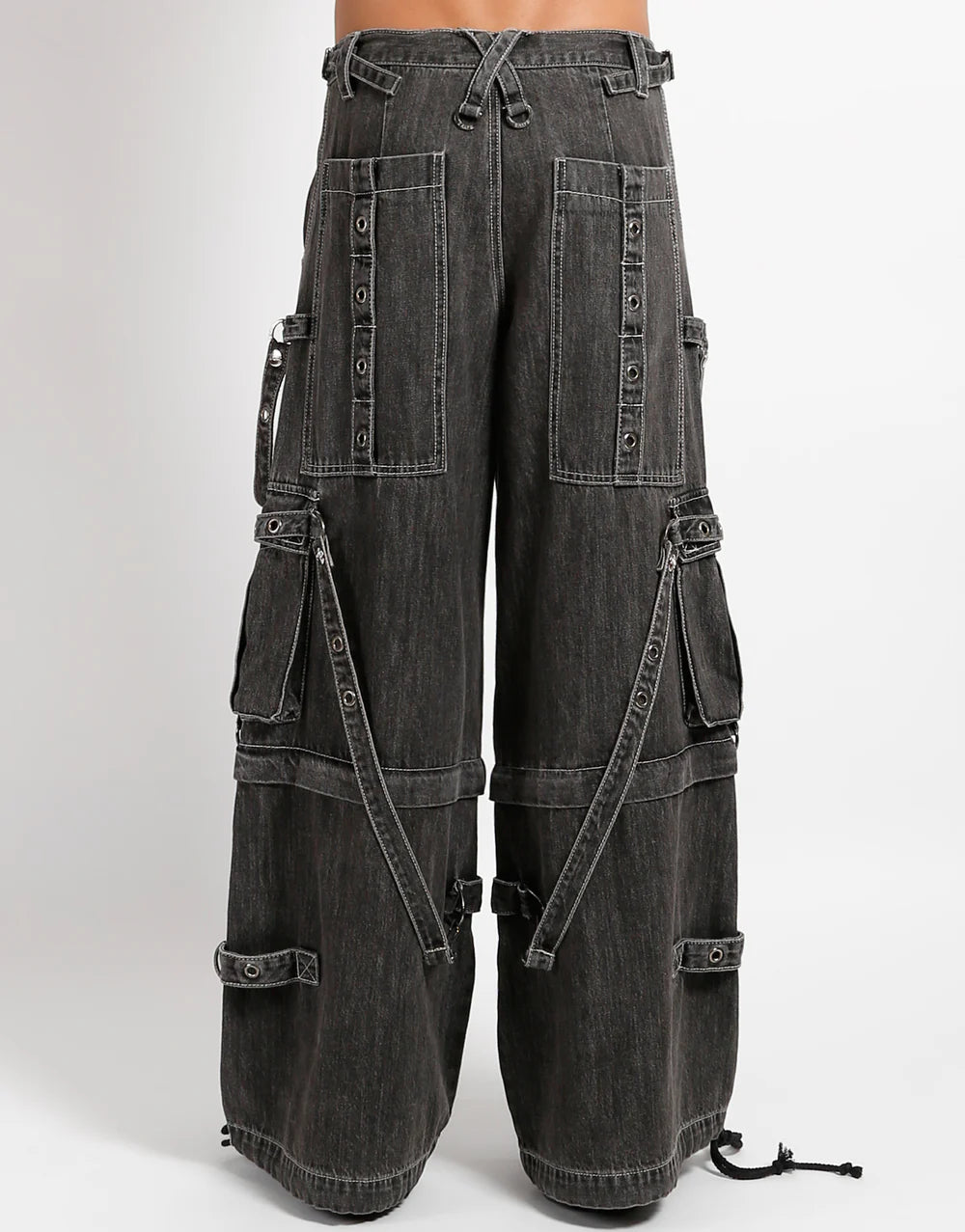 【TRIPP NYC】ワイドカーゴパンツ*DENIM STRAP PANT BLACK(JM7117M)