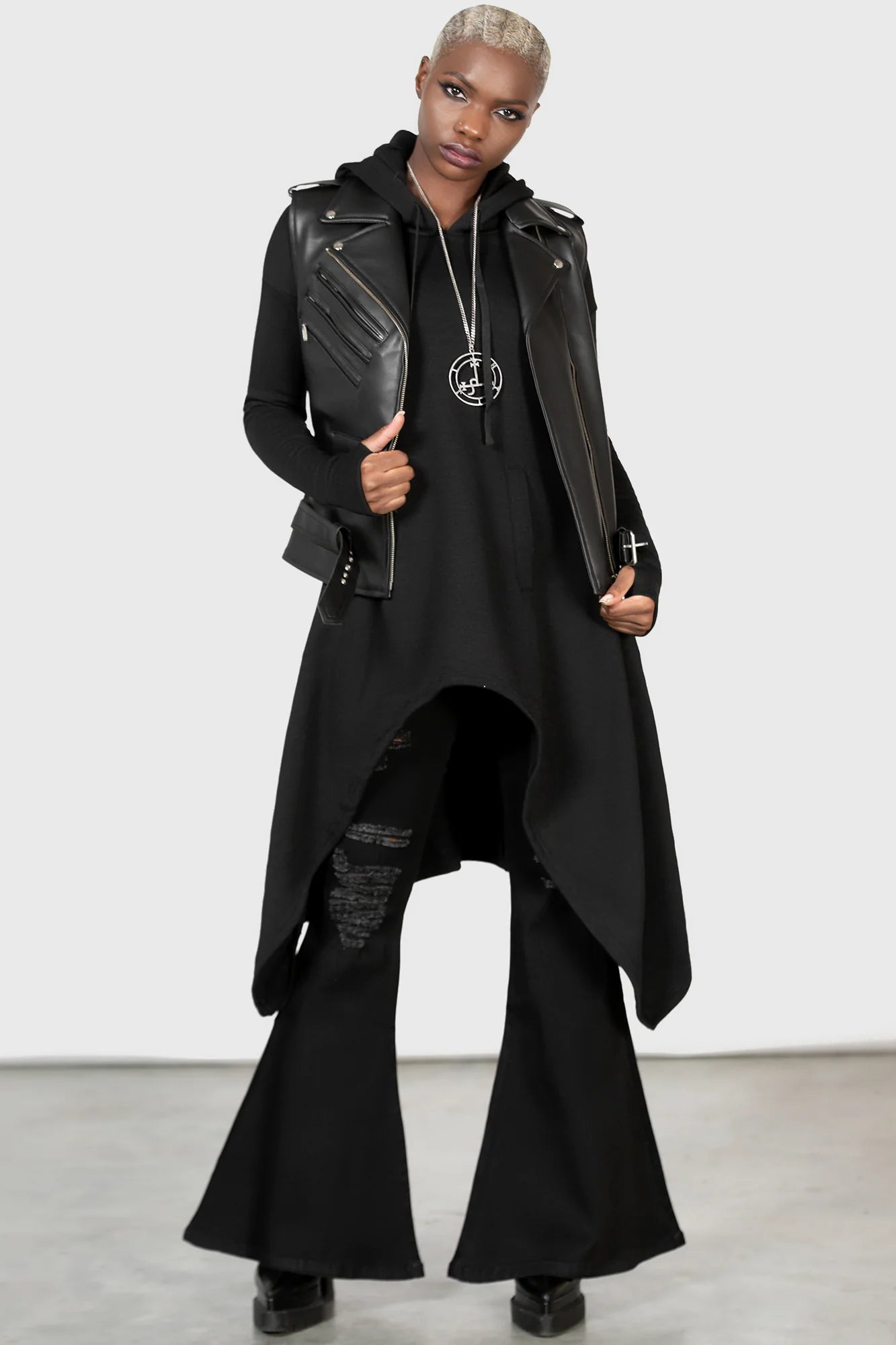 【KILL STAR】DUNGEONESS HOODIE*裏起毛ロングプルオーバーフーディー-SIZE:XXL