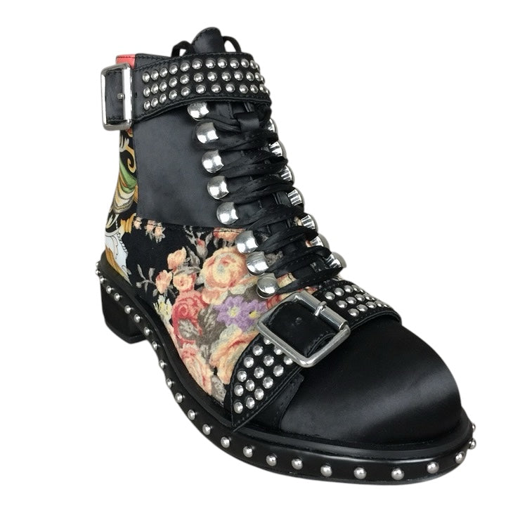 【JEFFREY CAMPBELL】コラージュ風レースアップブーツ-35(22.5-23cm)*FJF3978