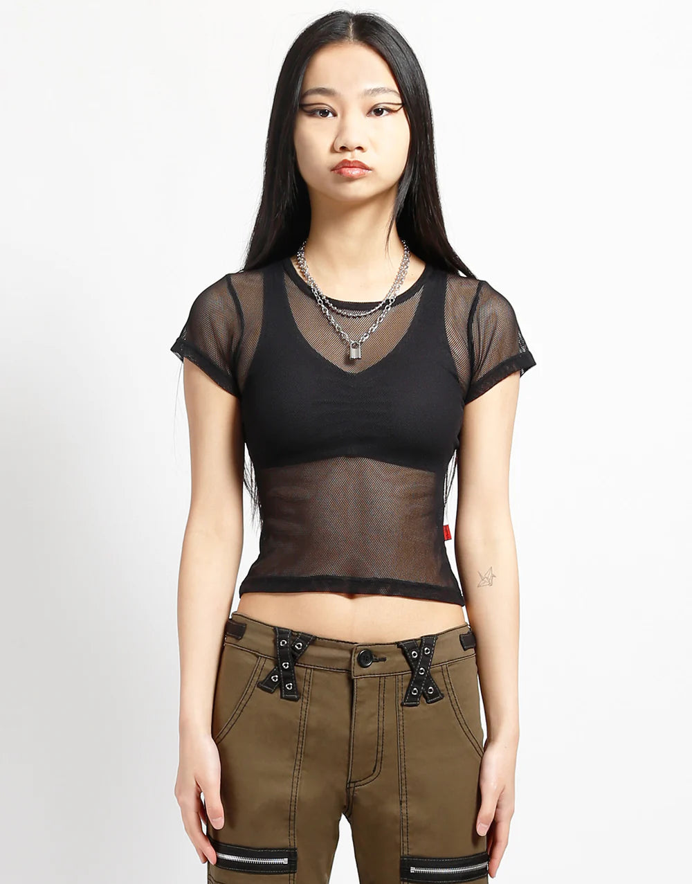 【TRIPP NYC】半袖フィッシュネット*BABY TEE FISHNET(FN4562)