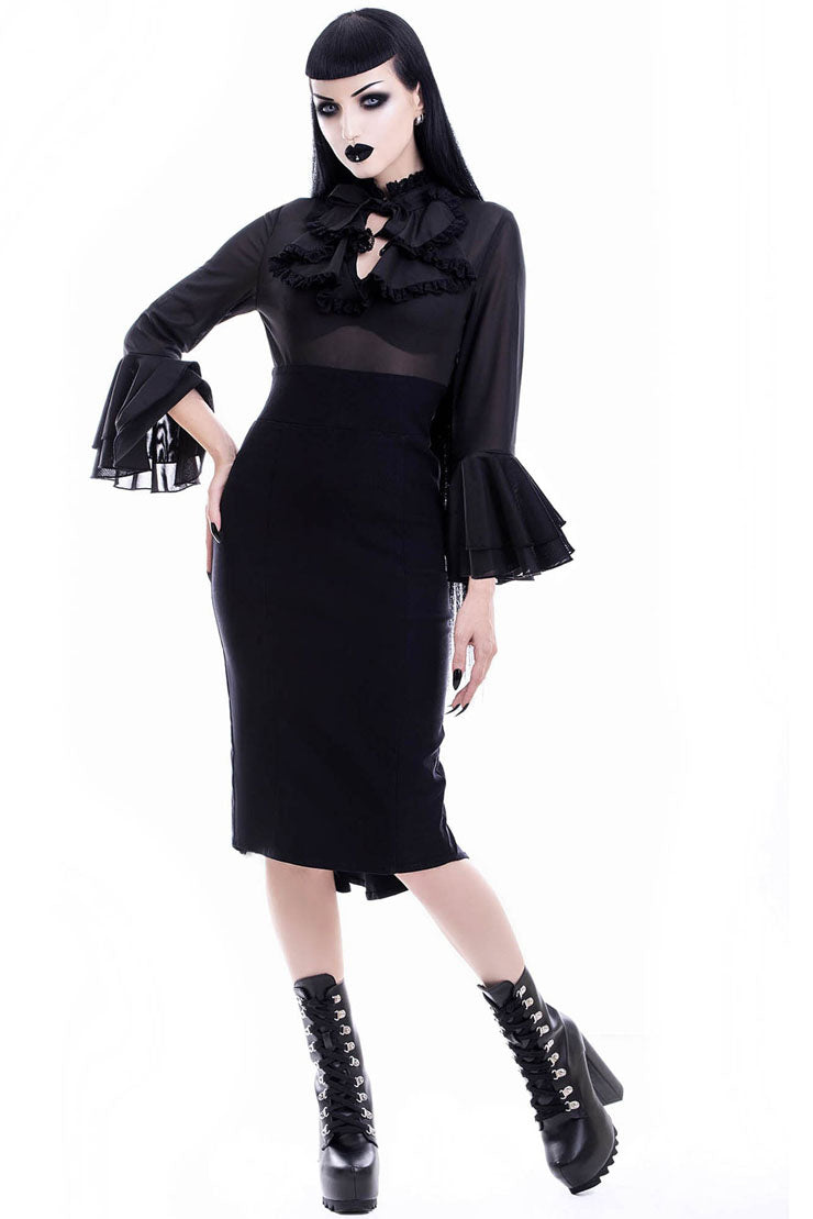 【KILL STAR】GLAMOUR GHOUL PENCIL DRESS*ダークピンナップペンシルドレス-SIZE:XXL