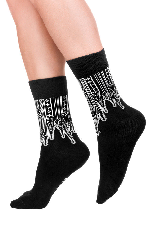 【RESTYLE】ソックス*INVERTED CATHEDRAL JACQUARD SOCKS