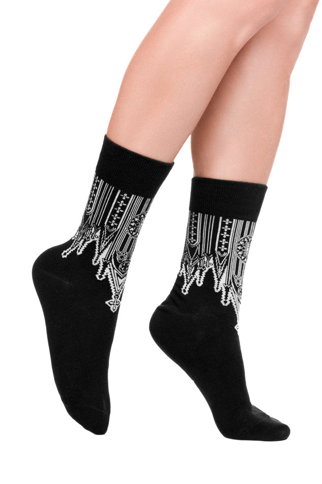 【RESTYLE】ソックス*INVERTED CATHEDRAL JACQUARD SOCKS