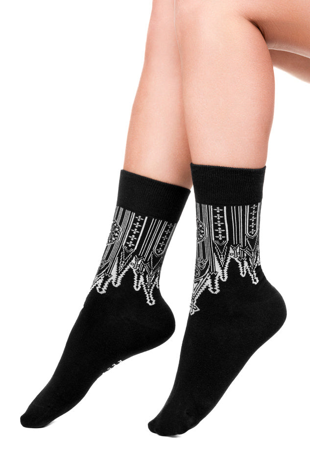 【RESTYLE】ソックス*INVERTED CATHEDRAL JACQUARD SOCKS