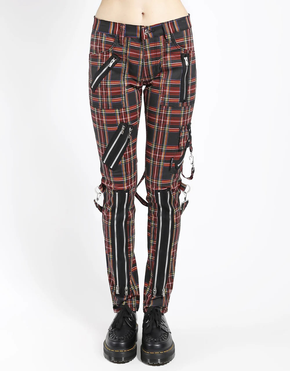 【TRIPP NYC】タータンチェックボンデージパンツ*CLASSIC SLIM LEG BONDAGE PANT BLACK PLAID(IS674MP)