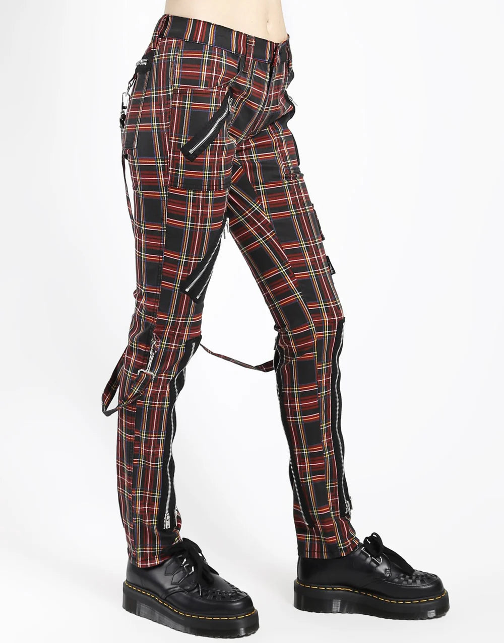 【TRIPP NYC】タータンチェックボンデージパンツ*CLASSIC SLIM LEG BONDAGE PANT BLACK PLAID(IS674MP)