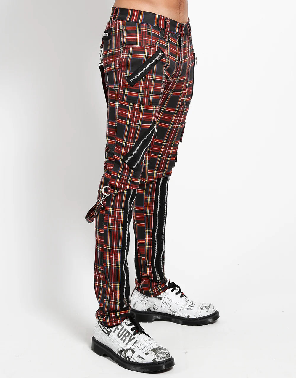 【TRIPP NYC】タータンチェックボンデージパンツ*CLASSIC SLIM LEG BONDAGE PANT BLACK PLAID(IS674MP)