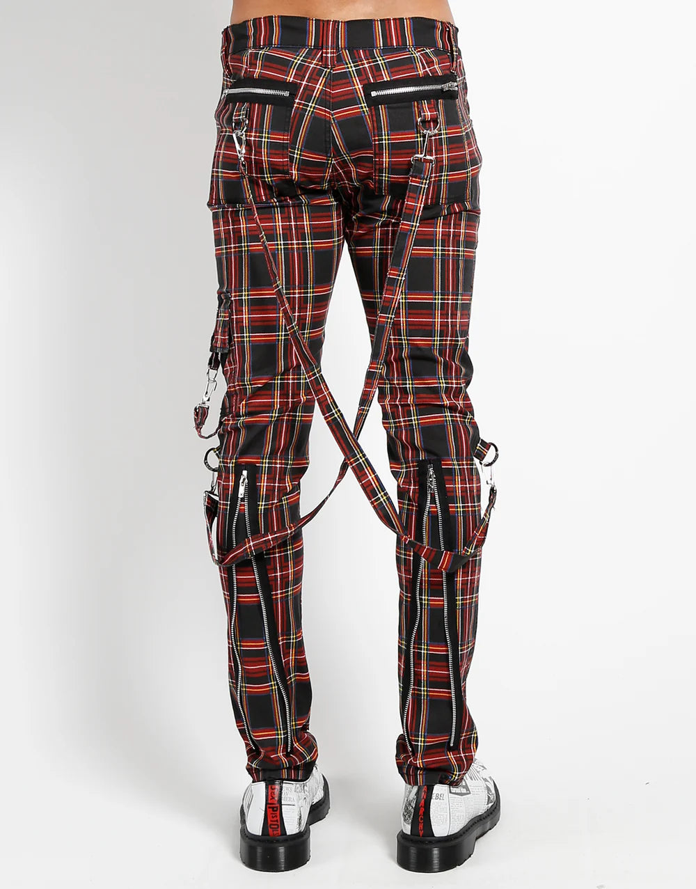 【TRIPP NYC】タータンチェックボンデージパンツ*CLASSIC SLIM LEG BONDAGE PANT BLACK PLAID(IS674MP)