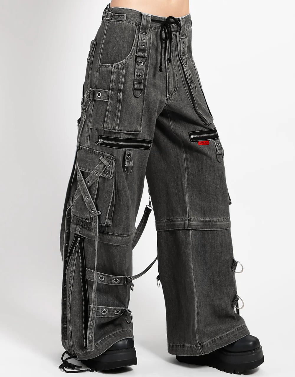 【TRIPP NYC】ワイドカーゴパンツ*X-STRAP PANT BLACK DENIM(JM7144M)
