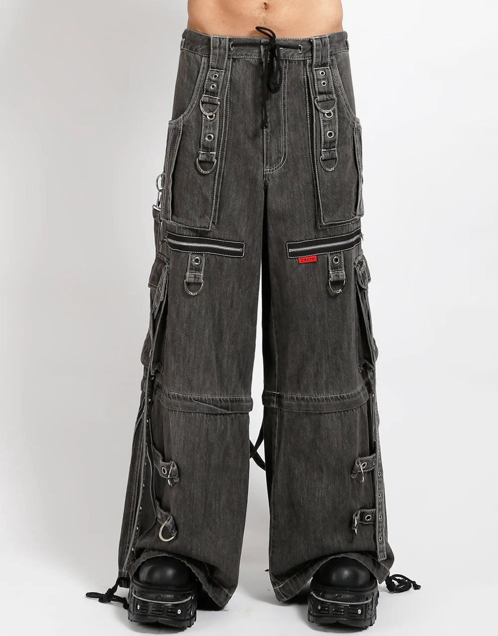 【TRIPP NYC】ワイドカーゴパンツ*X-STRAP PANT BLACK DENIM(JM7144M)