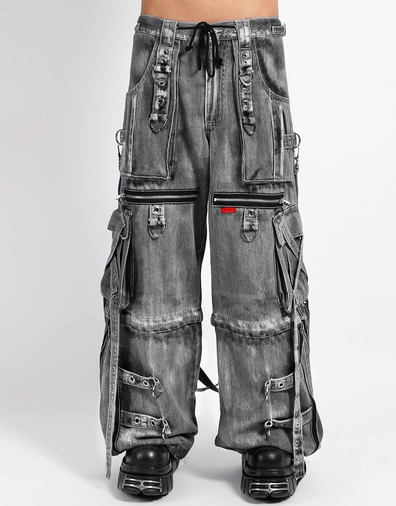 【TRIPP NYC】ワイドカーゴパンツ*X-STRAP PANT FOG WASH BLACK DENIM(JM7144MB)