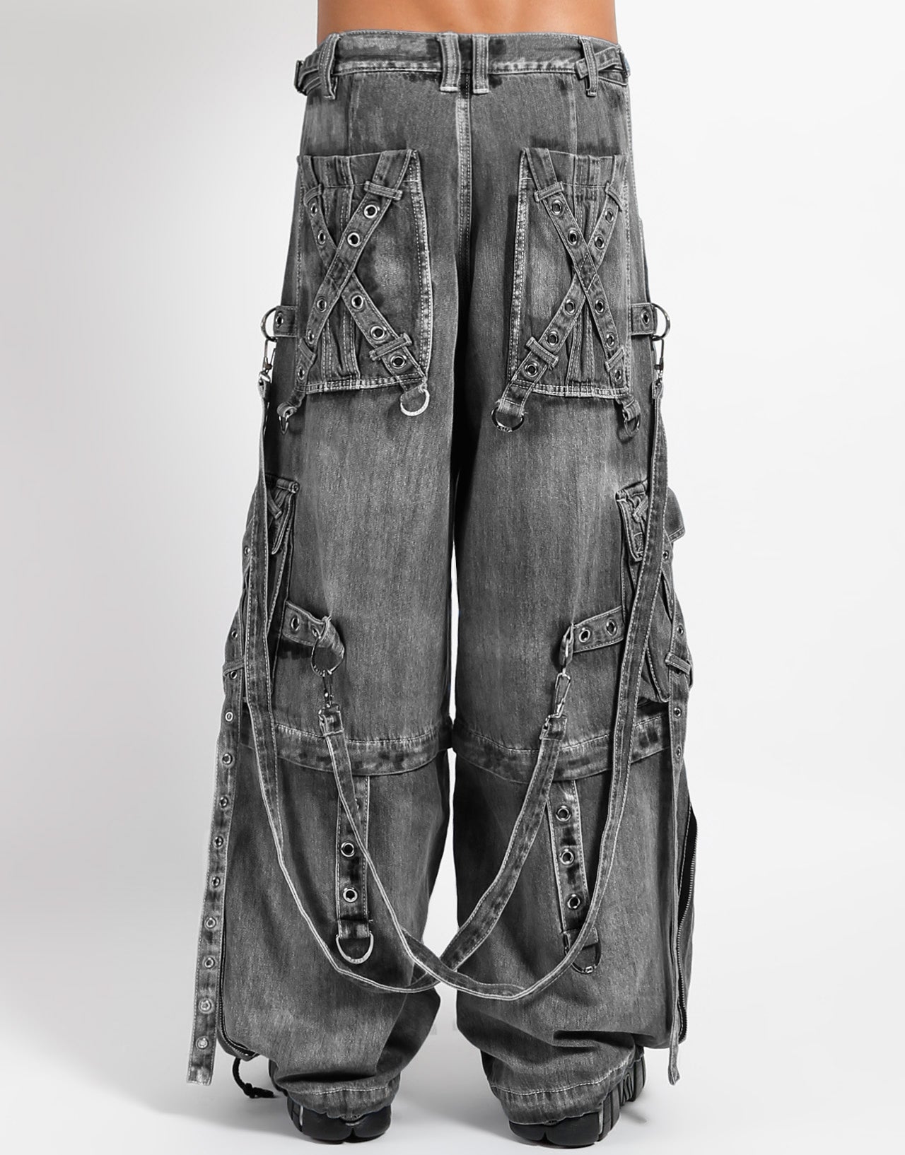 【TRIPP NYC】ワイドカーゴパンツ*X-STRAP PANT FOG WASH BLACK DENIM(JM7144MB)