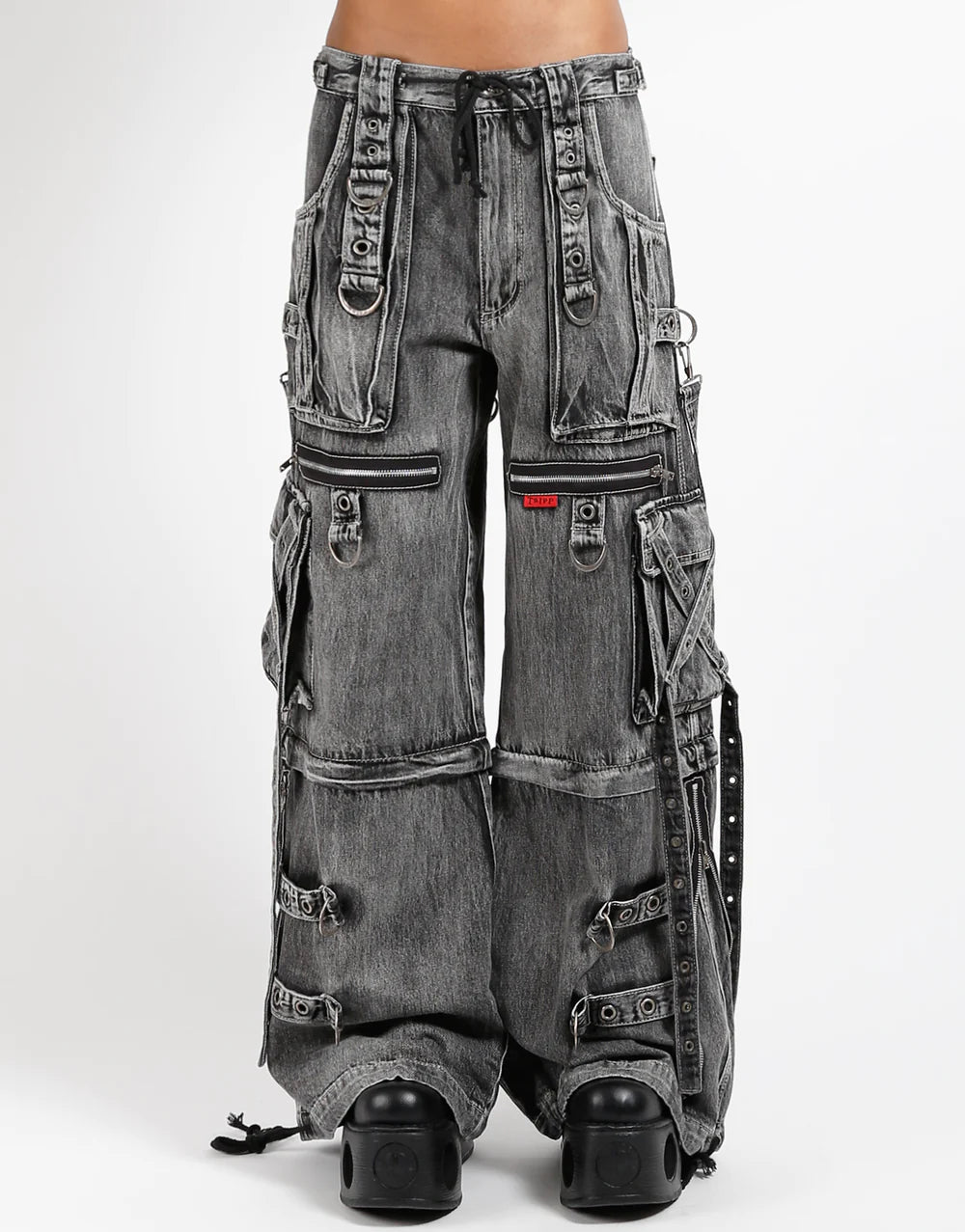 【TRIPP NYC】ワイドカーゴパンツ*X-STRAP PANT FOG WASH BLACK DENIM(JM7144MB)