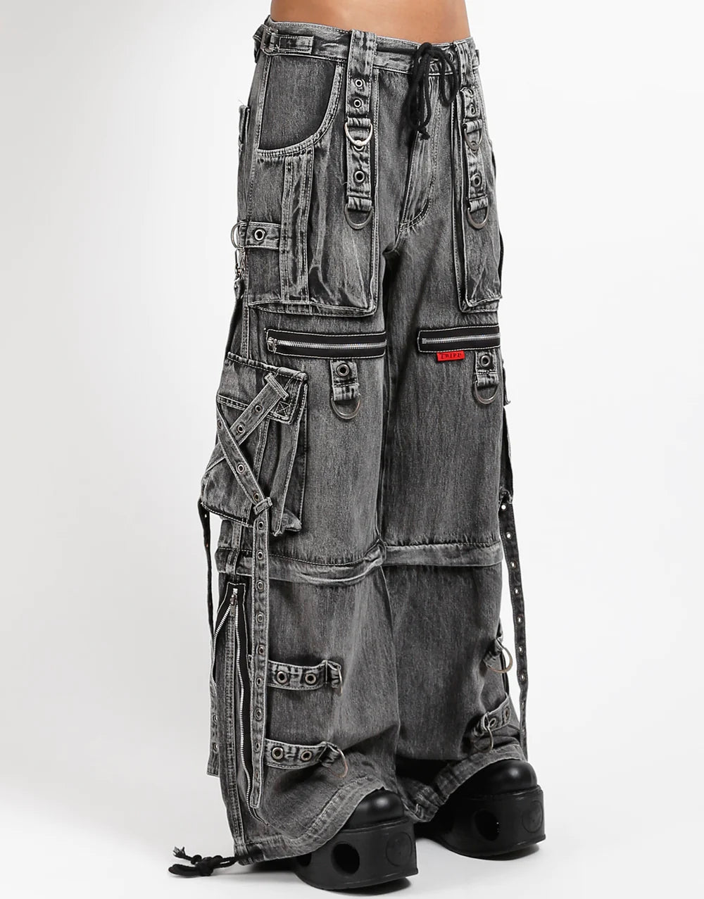 【TRIPP NYC】ワイドカーゴパンツ*X-STRAP PANT FOG WASH BLACK DENIM(JM7144MB)