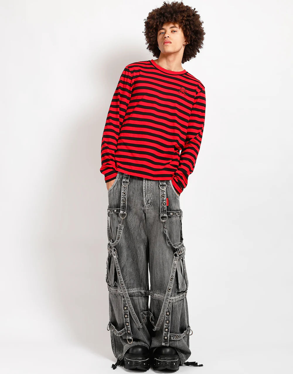 【TRIPP NYC】ワイドカーゴパンツ*DENIM FULL FORCE PANT FOG WASH(JM7155MB)