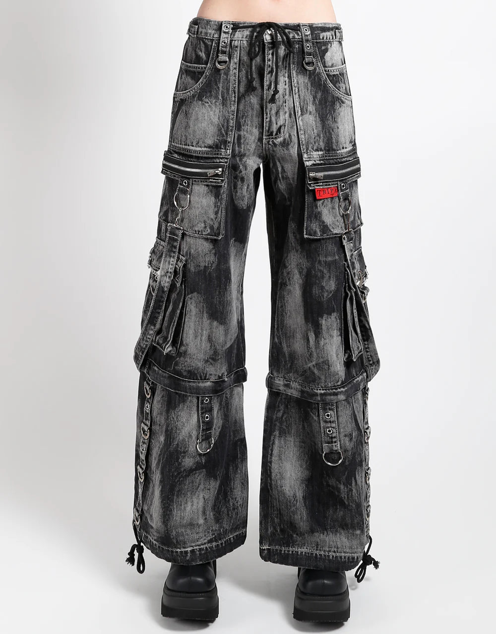 【TRIPP NYC】ワイドカーゴパンツ*ZIP LOCK PANT CLOUD WASH BLACK DENIM(JM896MB)