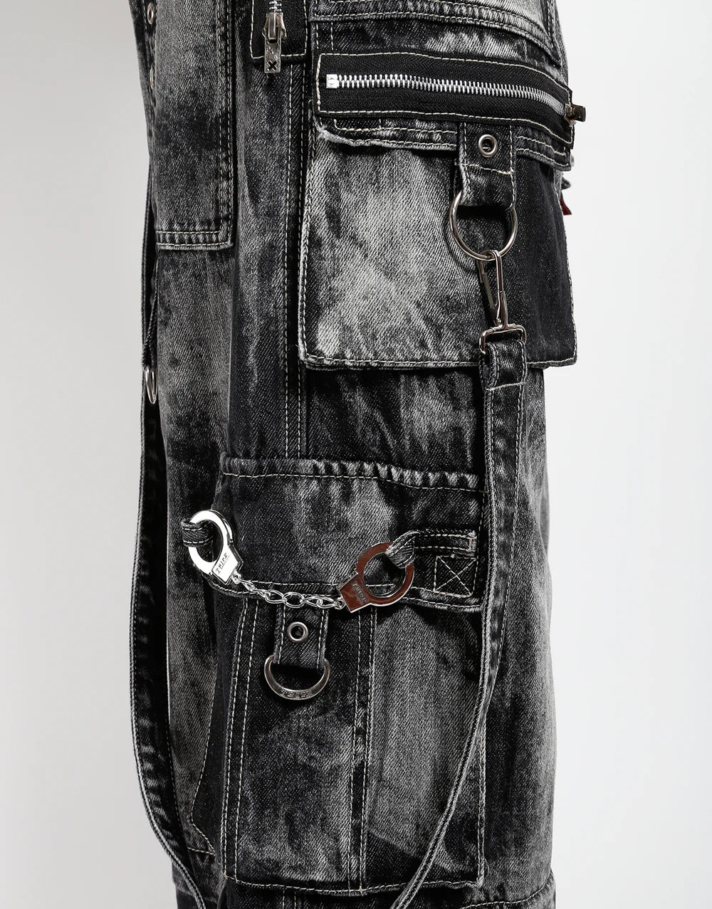 【TRIPP NYC】ワイドカーゴパンツ*ZIP LOCK PANT CLOUD WASH BLACK DENIM(JM896MB)