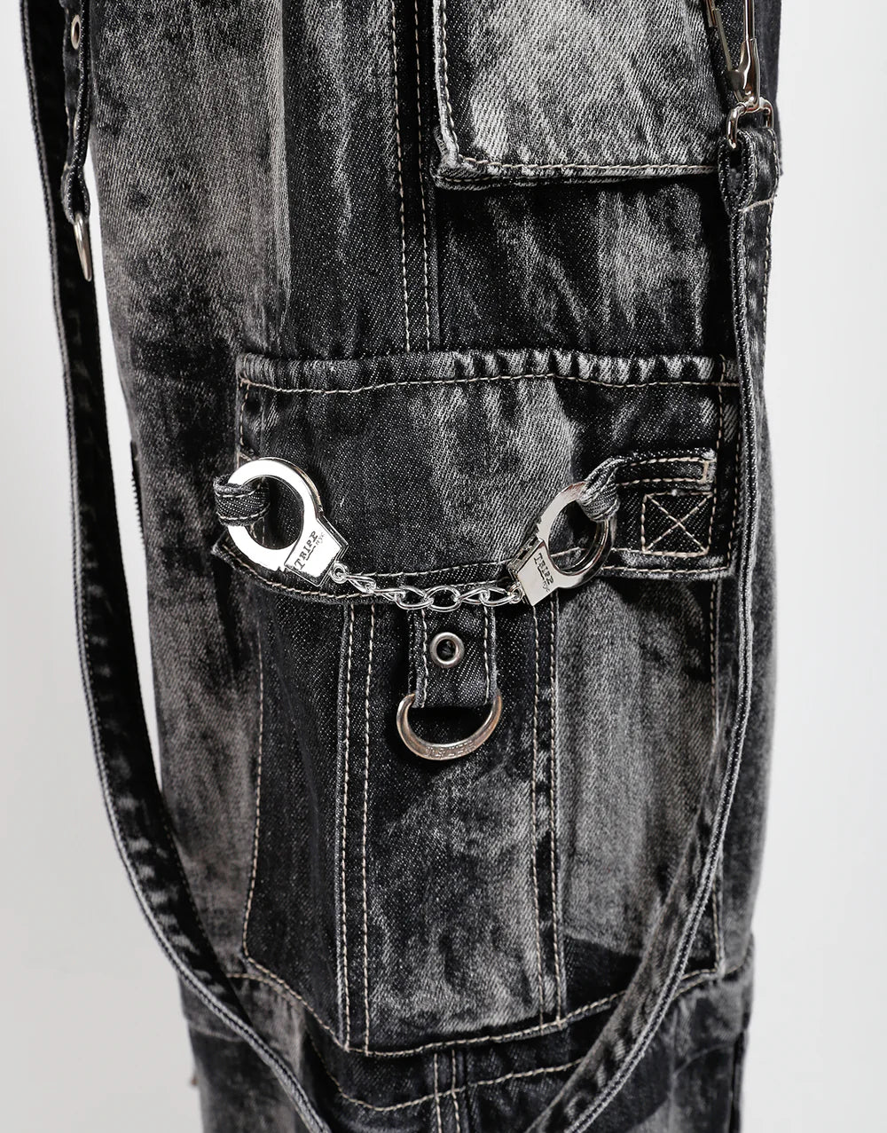 【TRIPP NYC】ワイドカーゴパンツ*ZIP LOCK PANT CLOUD WASH BLACK DENIM(JM896MB)
