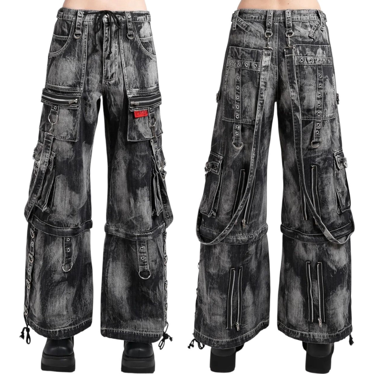【TRIPP NYC】ワイドカーゴパンツ*ZIP LOCK PANT CLOUD WASH BLACK DENIM(JM896MB)