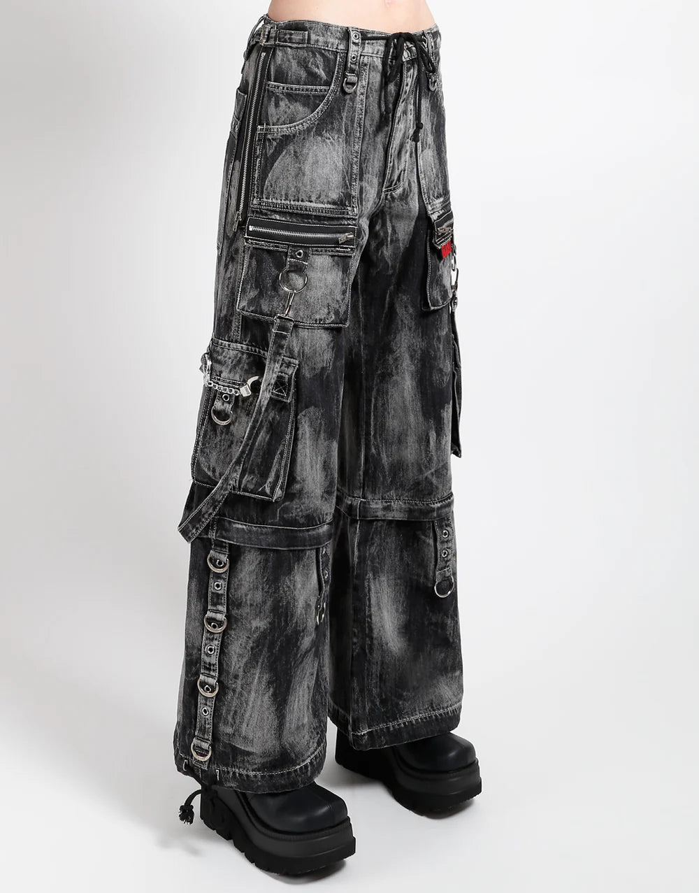 【TRIPP NYC】ワイドカーゴパンツ*ZIP LOCK PANT CLOUD WASH BLACK DENIM(JM896MB)