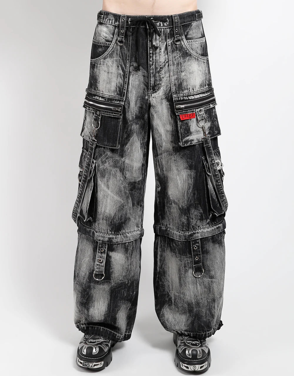 【TRIPP NYC】ワイドカーゴパンツ*ZIP LOCK PANT CLOUD WASH BLACK DENIM(JM896MB)