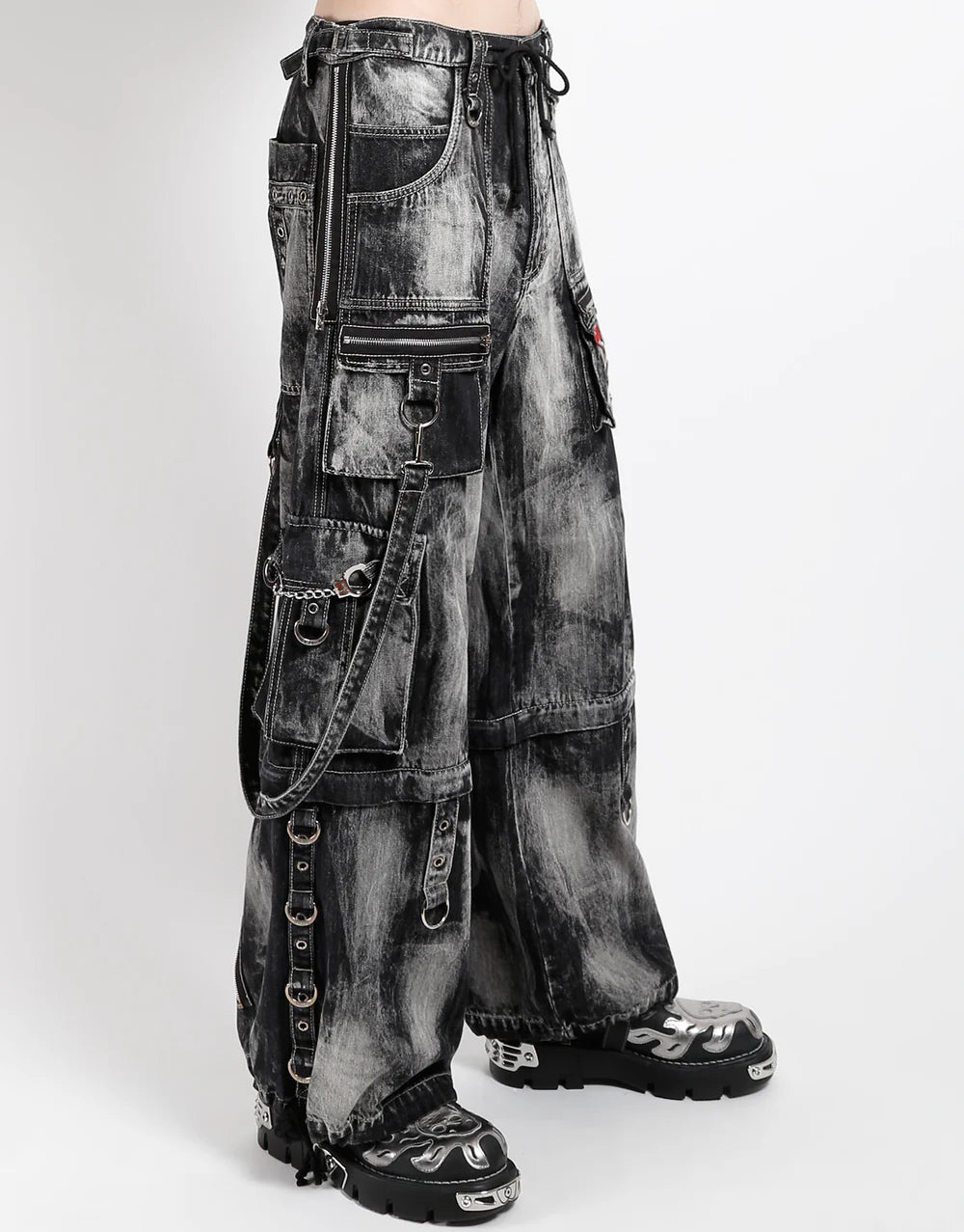 【TRIPP NYC】ワイドカーゴパンツ*ZIP LOCK PANT CLOUD WASH BLACK DENIM(JM896MB)