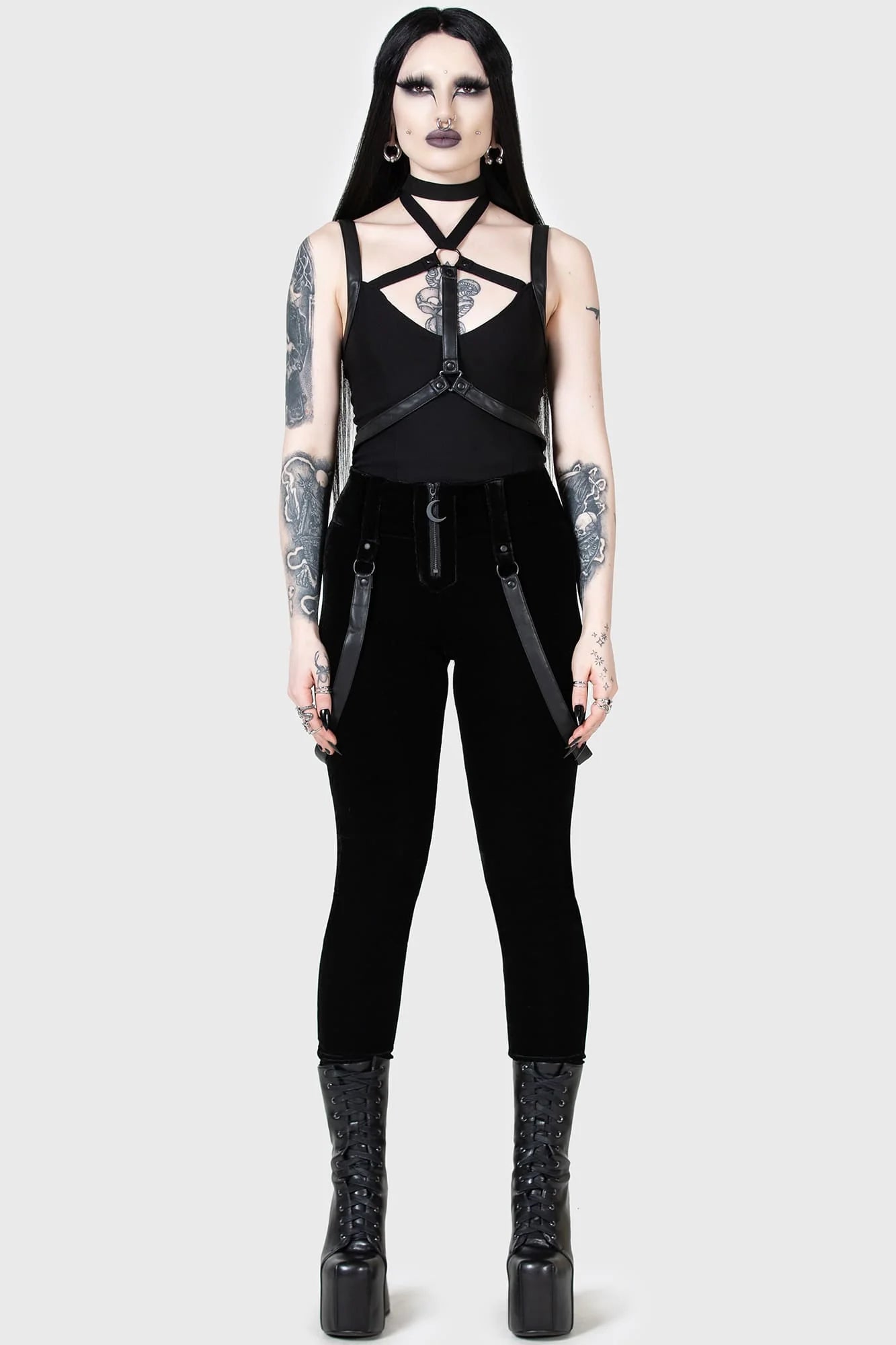 【KILL STAR】Moon City Trousers*ストレッチベルベットスキニーパンツ
