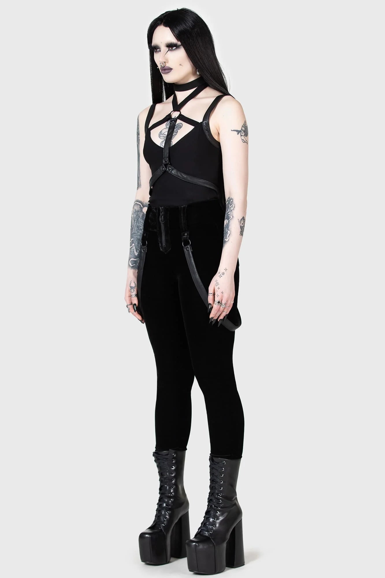 【KILL STAR】Moon City Trousers*ストレッチベルベットスキニーパンツ