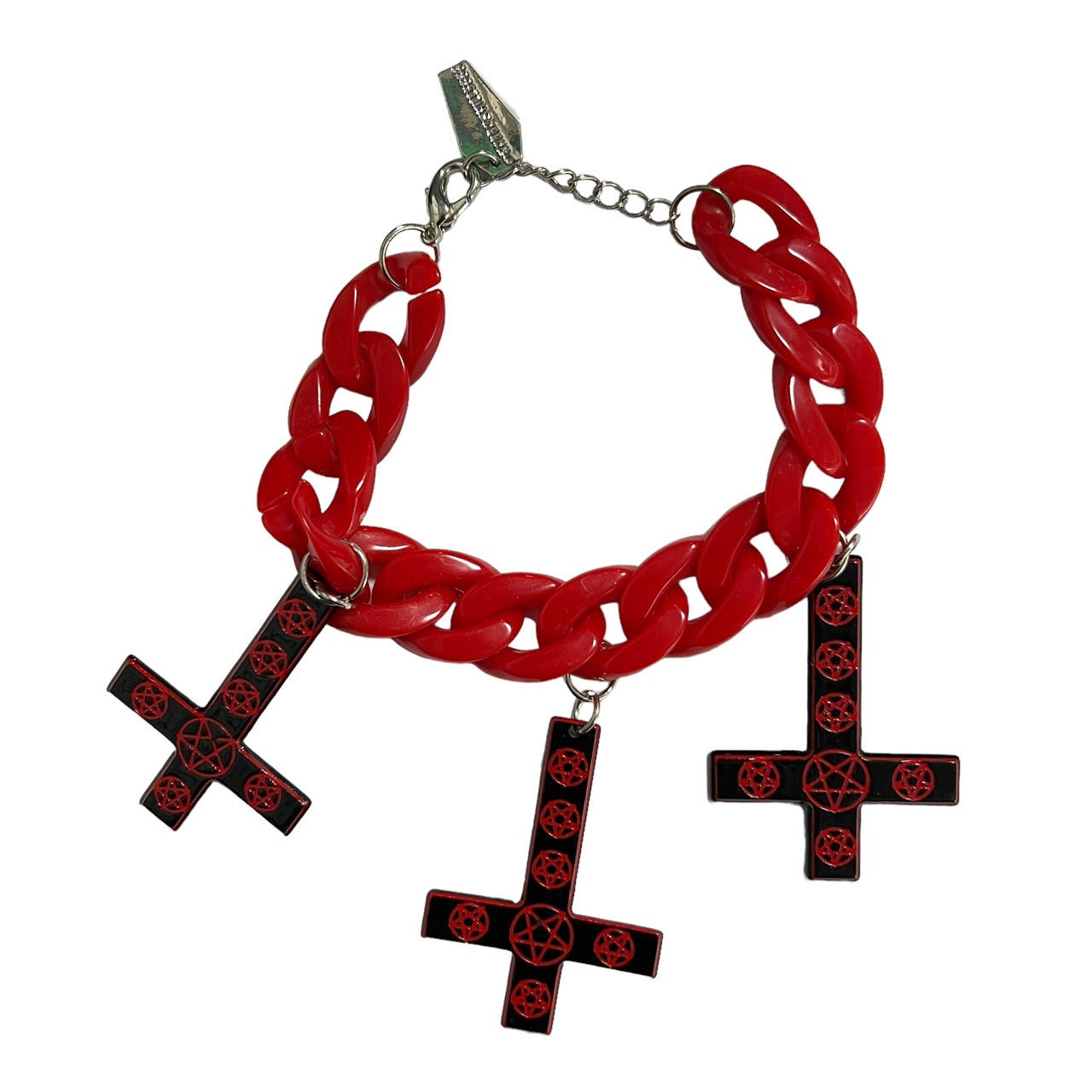 inverted cross chain bracelet