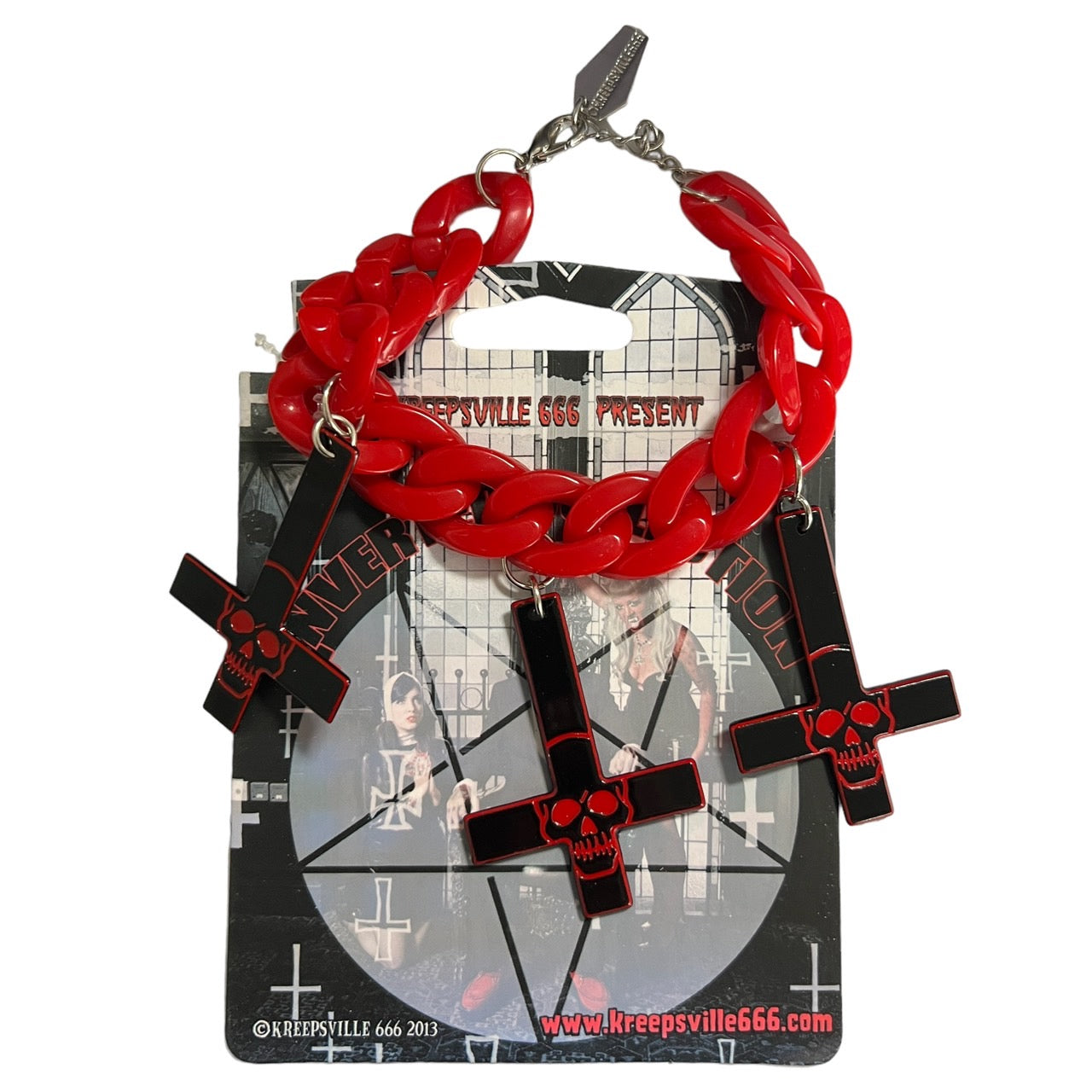 inverted cross chain bracelet