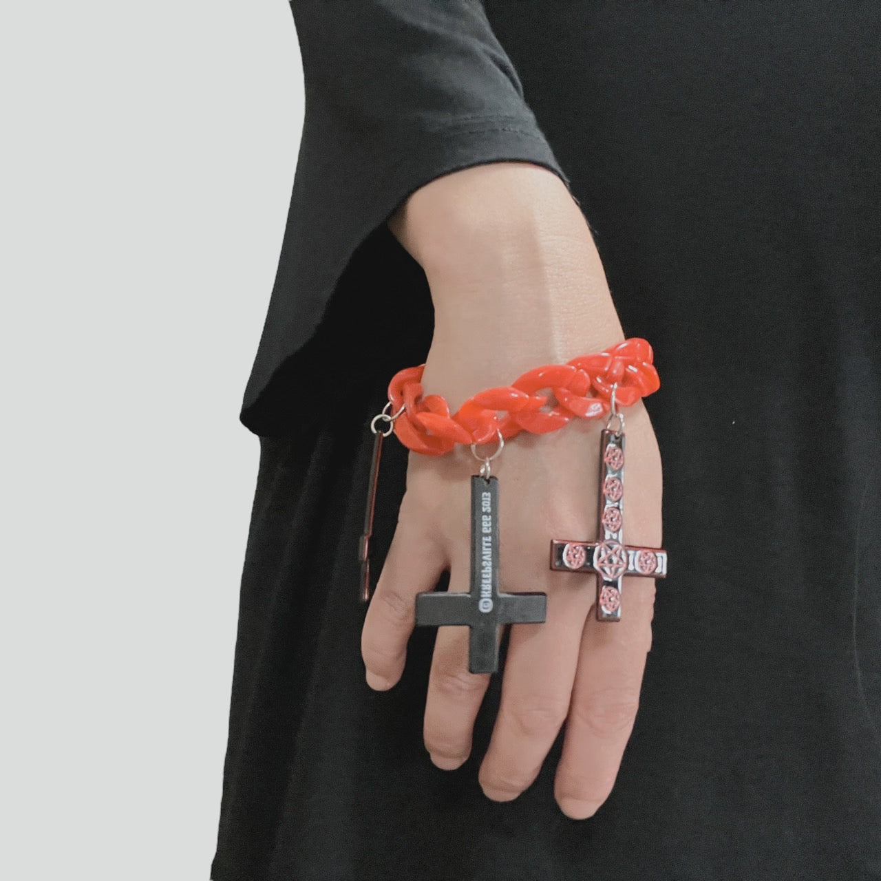inverted cross chain bracelet