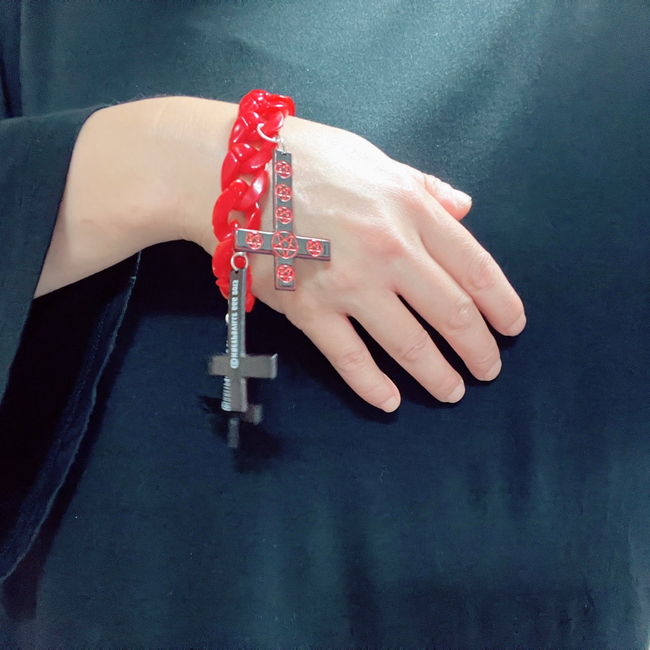 inverted cross chain bracelet
